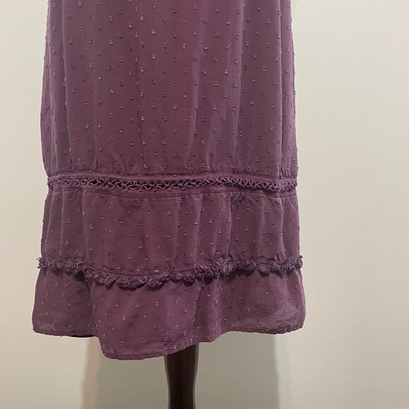Loft Women's Shift Dress Plum Purple Swiss Polka Dot Crochet Size S - Picture 7 of 14